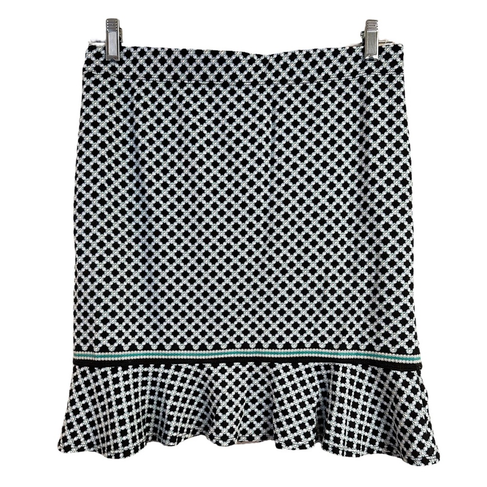 Max Studio Mini Skirt Elastic Stretch Waist Ruffle Bottom Size Medium